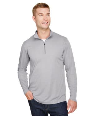 ATHLETIC HEATHER TT31H men's zone sonic heather performance quarter-zip