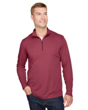 SP MAROON HTHR TT31H men's zone sonic heather performance quarter-zip