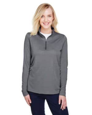 DK GREY HEATHER TT31HW ladies' zone sonic heather performance quarter-zip