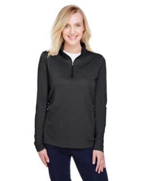 BLACK HEATHER TT31HW ladies' zone sonic heather performance quarter-zip