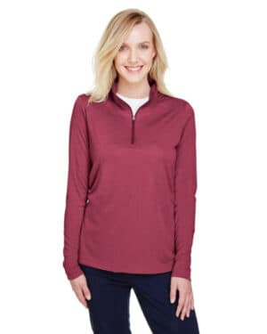 SP MAROON HTHR TT31HW ladies' zone sonic heather performance quarter-zip