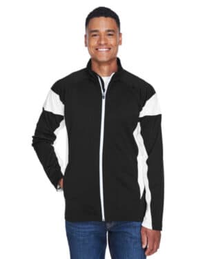 BLACK/ WHITE Team 365 TT34 men's elite performance full-zip