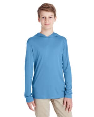 SPORT LIGHT BLUE Team 365 TT41Y youth zone performance hooded t-shirt