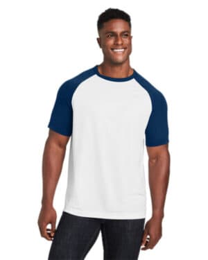 WHT/ SP DK NV HT Team 365 TT62 unisex zone colorblock raglan t-shirt