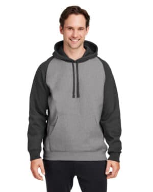 DK GRY HTHR/ BLK TT96CB unisex zone hydrosport heavyweight colorblock hooded sweatshirt