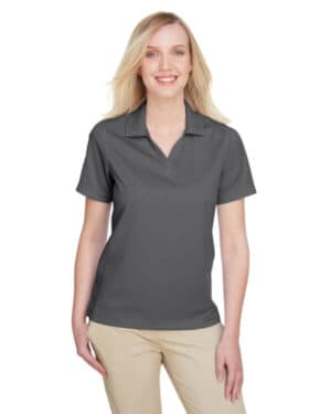 CHARCOAL/ BLACK Ultraclub UC102W ladies' cavalry twill performance polo