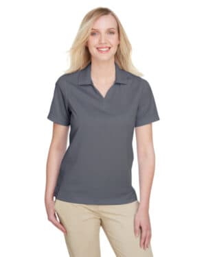 CHARCOAL/ NAVY Ultraclub UC102W ladies' cavalry twill performance polo