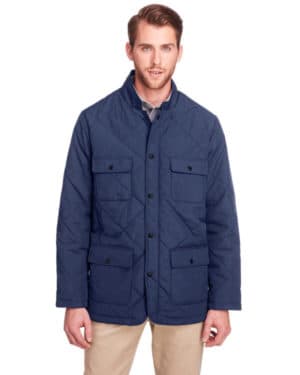 NAVY Ultraclub UC708 men's dawson quilted hacking jacket