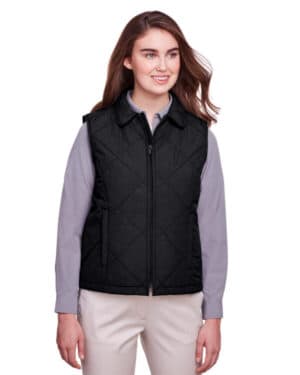 BLACK Ultraclub UC709W ladies' dawson quilted hacking vest