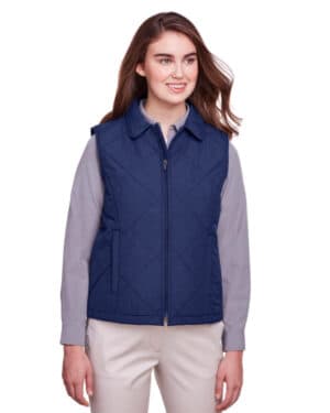 NAVY Ultraclub UC709W ladies' dawson quilted hacking vest