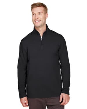 Ultraclub UC792 men's coastal pique fleece quarter-zip