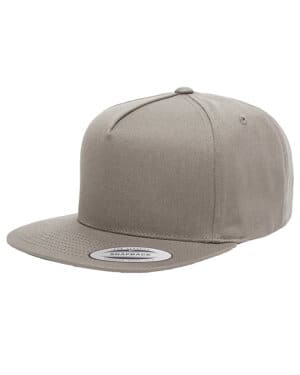 GREY Yupoong Y6007 adult 5-panel cotton twill snapback cap