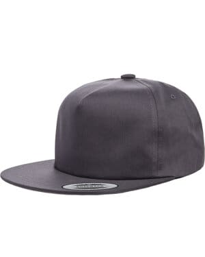CHARCOAL Yupoong Y6502 adult unstructured 5-panel snapback cap