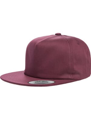 MAROON Yupoong Y6502 adult unstructured 5-panel snapback cap