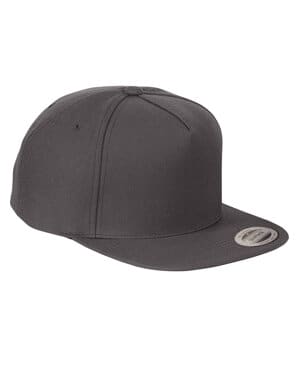 DARK GREY YP5089 adult 5-panel structured flat visor classic snapback cap