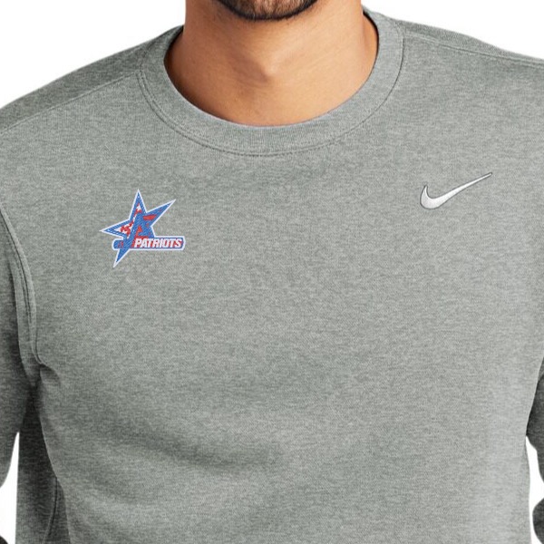 nike logo on left chest, your logo on right