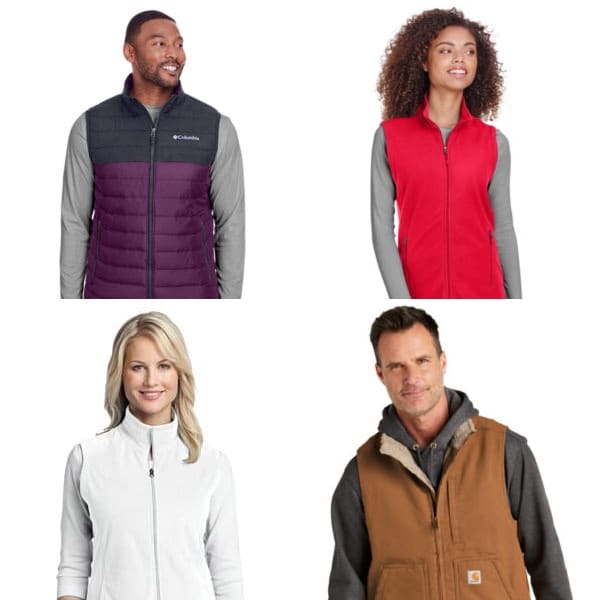 vests in multiple colors