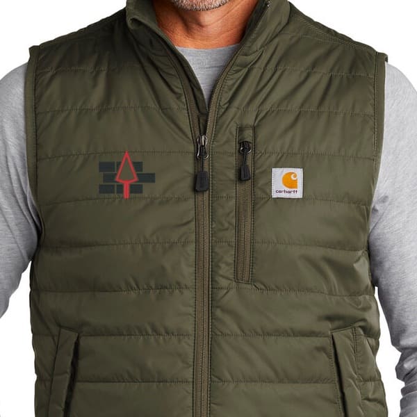 vest with brand logo on left